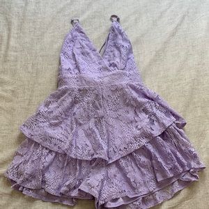 Purple Ruffled Romper